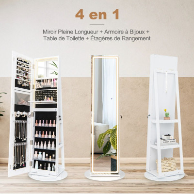 Sunix Armoire à bijoux murale/porte - Armoire à bijoux pleine longueur