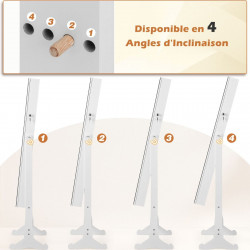 Armoire à Bijoux sur Pieds, Miroir pleine longueur, Verrouillable, Grand espace de rangement