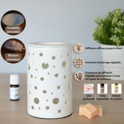 Diffuseur par Chaleur Douce CALORYA N° 2, un variateur permet d'ajuster température et luminosité selon vos envies