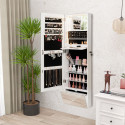 Armoire à Bijoux murale, Miroir pleine longueur, LED 3 Couleurs, Miroir intérieur, Porte verrouillable