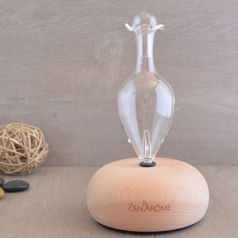 Diffuseur d'huiles essentielles BAO diffusion à froid système Venturi éclairage LED fonction minuterie verrerie artisanale Diffuseur d'huiles essentielles BAO diffusion à froid système Venturi éclairage LED fonction minuterie verrerie artisanale