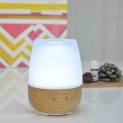 Brumisateur diffuseur ultrasons huiles essentielles à froid silencieux nébulisation senteurs vertus bienfaisantes bois verre