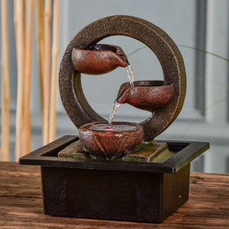 Fontaine d'intérieur Cascade Terai atmosphère zen relaxation détente décoration éclairage LED Fontaine d'intérieur Cascade Terai atmosphère zen relaxation détente décoration éclairage LED