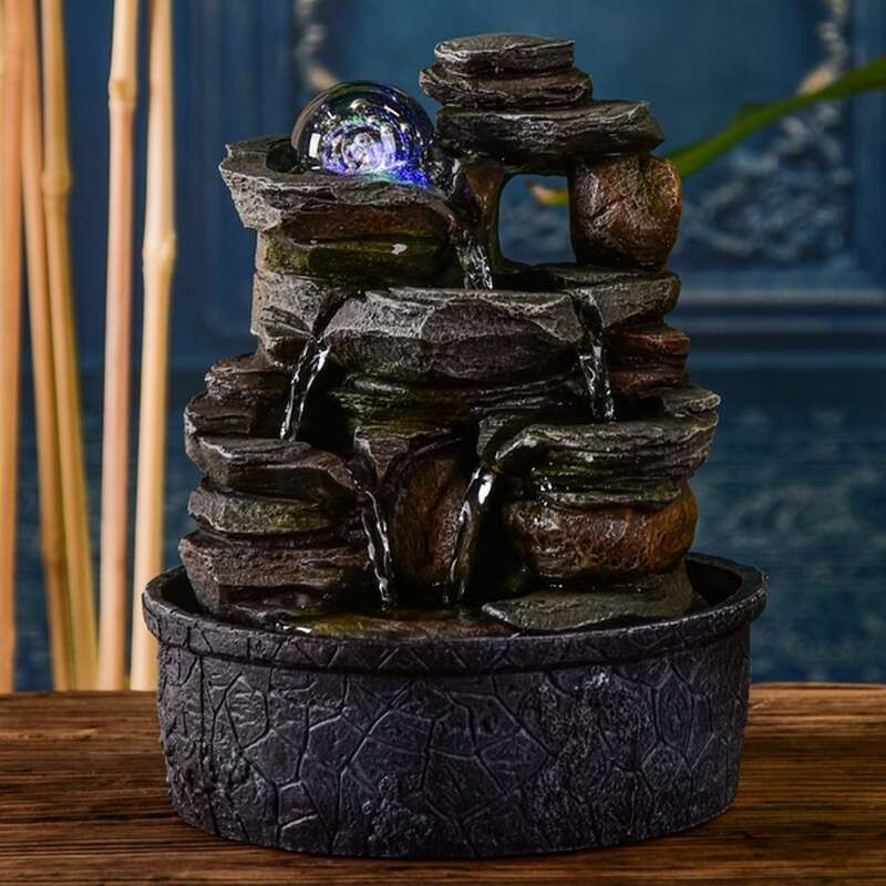 Fontaine d'intérieur Cascade Satya atmosphère zen relaxation détente décoration éclairage LED Fontaine d'intérieur Cascade Satya atmosphère zen relaxation détente décoration éclairage LED