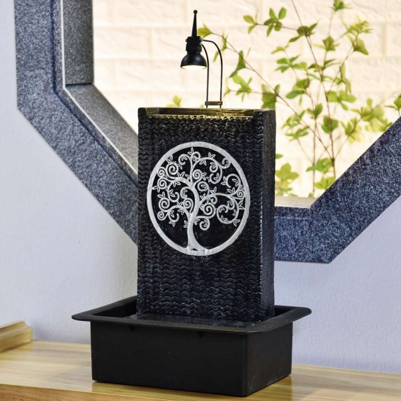 Fontaine d'intérieur Zenitude Arbre de Vie atmosphère zen relaxation détente Mur d'eau décoration éclairage LED Fontaine d'intérieur Zenitude Arbre de Vie atmosphère zen relaxation détente Mur d'eau décoration éclairage LED