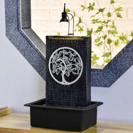 Fontaine d'intérieur Zenitude Arbre de Vie atmosphère zen relaxation détente Mur d'eau décoration éclairage LED Fontaine d'intérieur Zenitude Arbre de Vie atmosphère zen relaxation détente Mur d'eau décoration éclairage LED