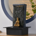 Fontaine d'intérieur Bouddha Zenitude atmosphère zen relaxation détente Mur d'eau décoration éclairage LED statuette amovible