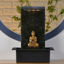 Fontaine d'intérieur Bouddha Zenitude atmosphère zen relaxation détente Mur d'eau décoration éclairage LED statuette amovible