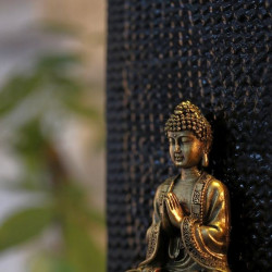 Fontaine d'intérieur Bouddha Zenitude atmosphère zen relaxation détente Mur d'eau décoration éclairage LED statuette amovible
