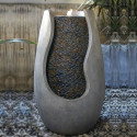 Fontaine extérieur grande taille Moderne Molly atmosphère zen relaxation détente Mur d'eau décoration éclairage LED