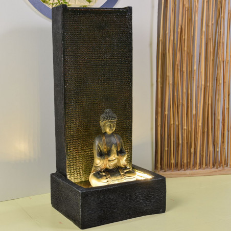 Fontaine grande taille Mur Bouddha atmosphère zen relaxation détente Mur d'eau décoration éclairage LED Fontaine grande taille Mur Bouddha atmosphère zen relaxation détente Mur d'eau décoration éclairage LED