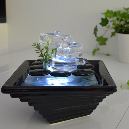 Fontaine d'intérieur Cristal Line Himalaya atmosphère zen relaxation détente décoration éclairage LED Fontaine d'intérieur Cristal Line Himalaya atmosphère zen relaxation détente décoration éclairage LED