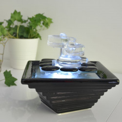 Fontaine d'intérieur Cristal Line Himalaya atmosphère zen relaxation détente décoration éclairage LED