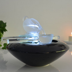 Fontaine d'intérieur Cristal Line Tea Time atmosphère zen relaxation détente décoration éclairage LED