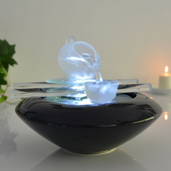 Fontaine d'intérieur Cristal Line Tea Time atmosphère zen relaxation détente décoration éclairage LED