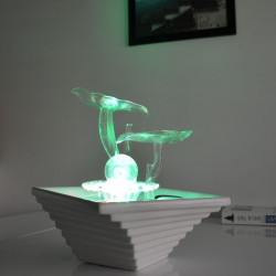 Fontaine d'intérieur Cristal Line Flower atmosphère zen relaxation détente décoration éclairage LED