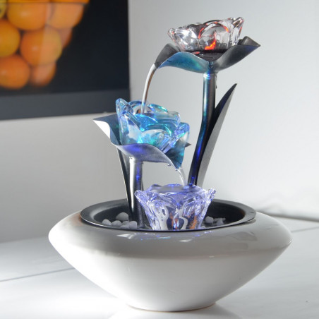 Fontaine d'intérieur Cristal Line Floréa atmosphère zen relaxation détente décoration éclairage LED Fontaine d'intérieur Cristal Line Floréa atmosphère zen relaxation détente décoration éclairage LED