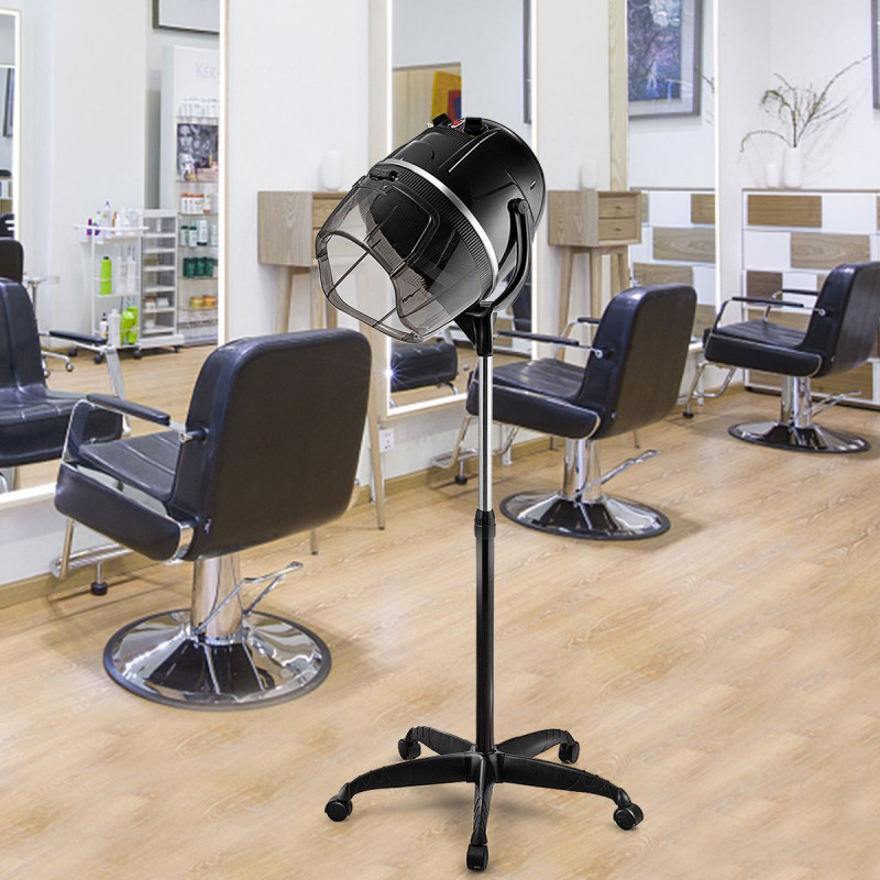 Sèche-cheveux casque professionnel 1300W : hauteur réglable, température ajustable, minuterie intégrée